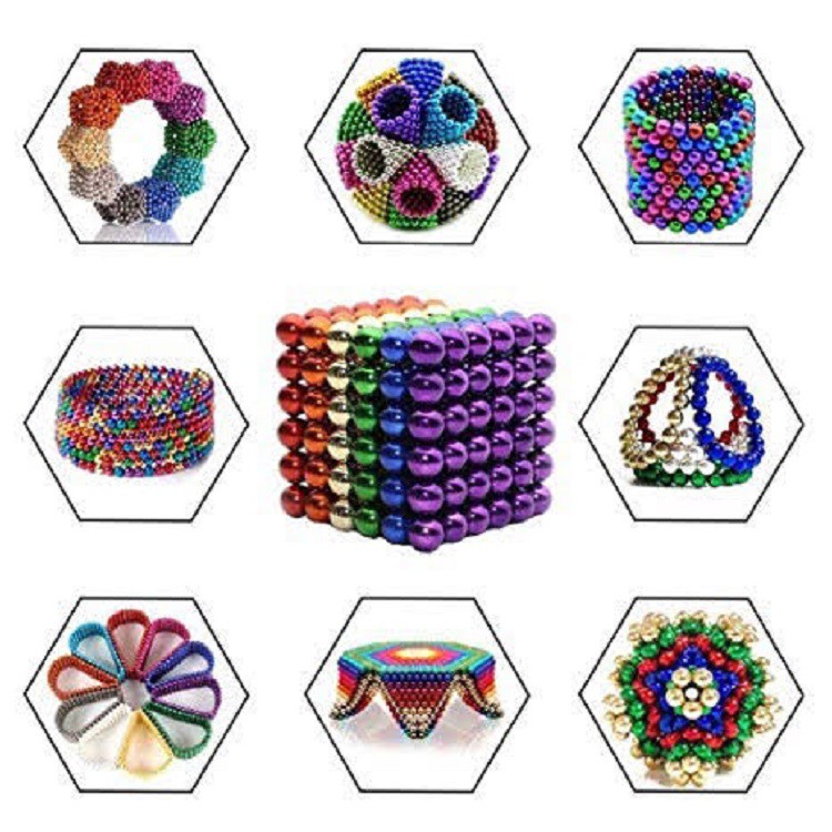 Bộ Xếp Hình Thông Minh BuckyBalls Neon 6 màu 216 viên đường kính 5mm Hộp Nhôm Sang Trọng