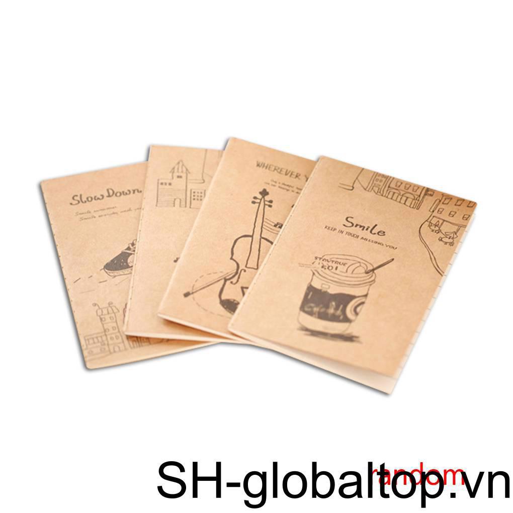 Sổ Tay Mini Mềm Mại Họa Tiết Hoạt Hình Dễ Thương Phong Cách Retro