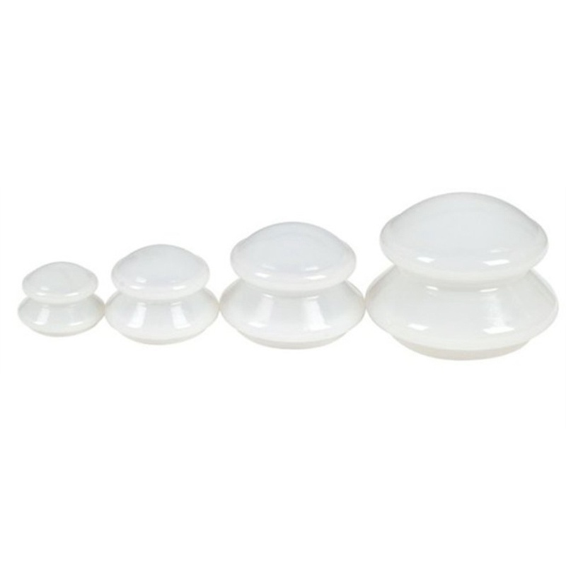 Set 4 Cốc Silicone Hút Chân Không Mát Xa Chống Cellulite Chăm Sóc Sức Khỏe