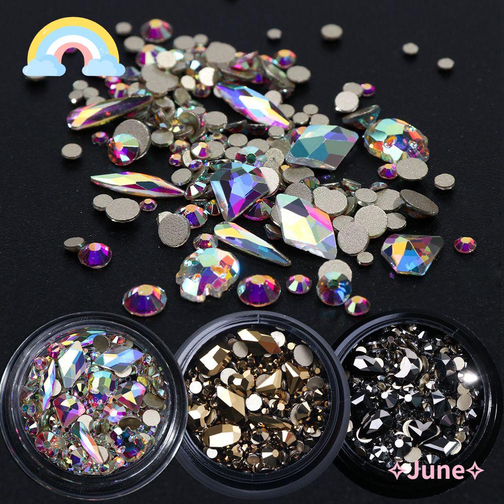 Miếng Dán Trang Trí Móng Tay Thiết Kế Phong Cách NEW YORK STORM|Quà Tặng AB 3D Đầy Màu Sắc Hỗn Hợp Kích Thước Kính