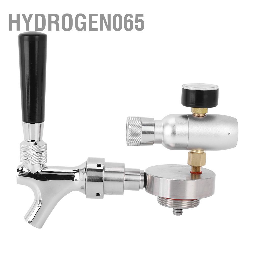 Hydrogen065 Nắp Khui Bia Hộp Có Thể Điều Chỉnh Vòi Đồng Hồ Đo Áp Suất Bộ Phụ Kiện Cho 2L/3.6L Keg Tiêu Chuẩn Hoa Kỳ