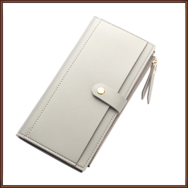 Jaz Ví Dài Ba Ngăn Đựng Thẻ Bằng Da PU Màu Trơn Cho Nữ