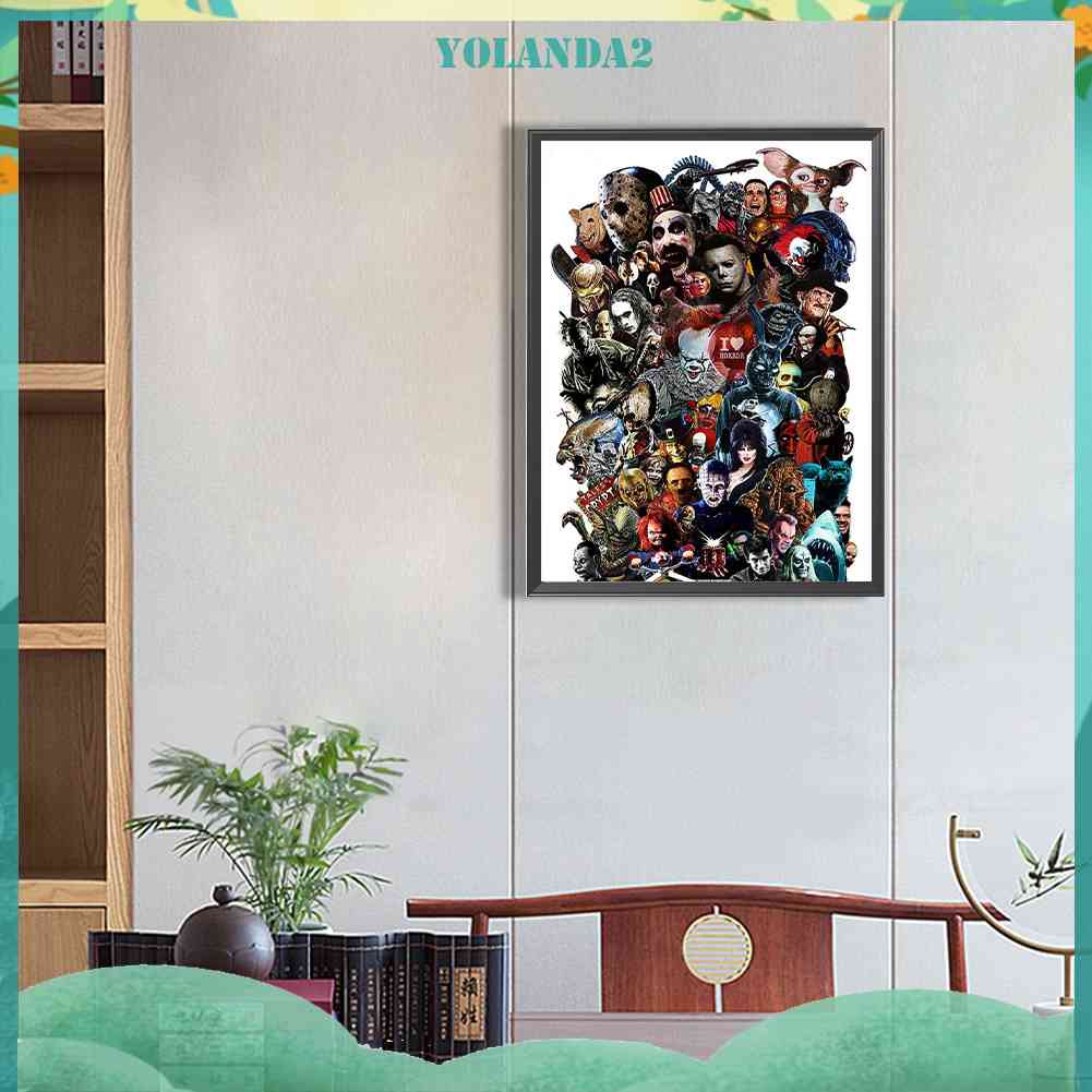 Tranh Đính Đá Kim Cương Toàn Bộ 5D DIY Hình Phim Kinh Dị Trang Trí Nhà Cửa