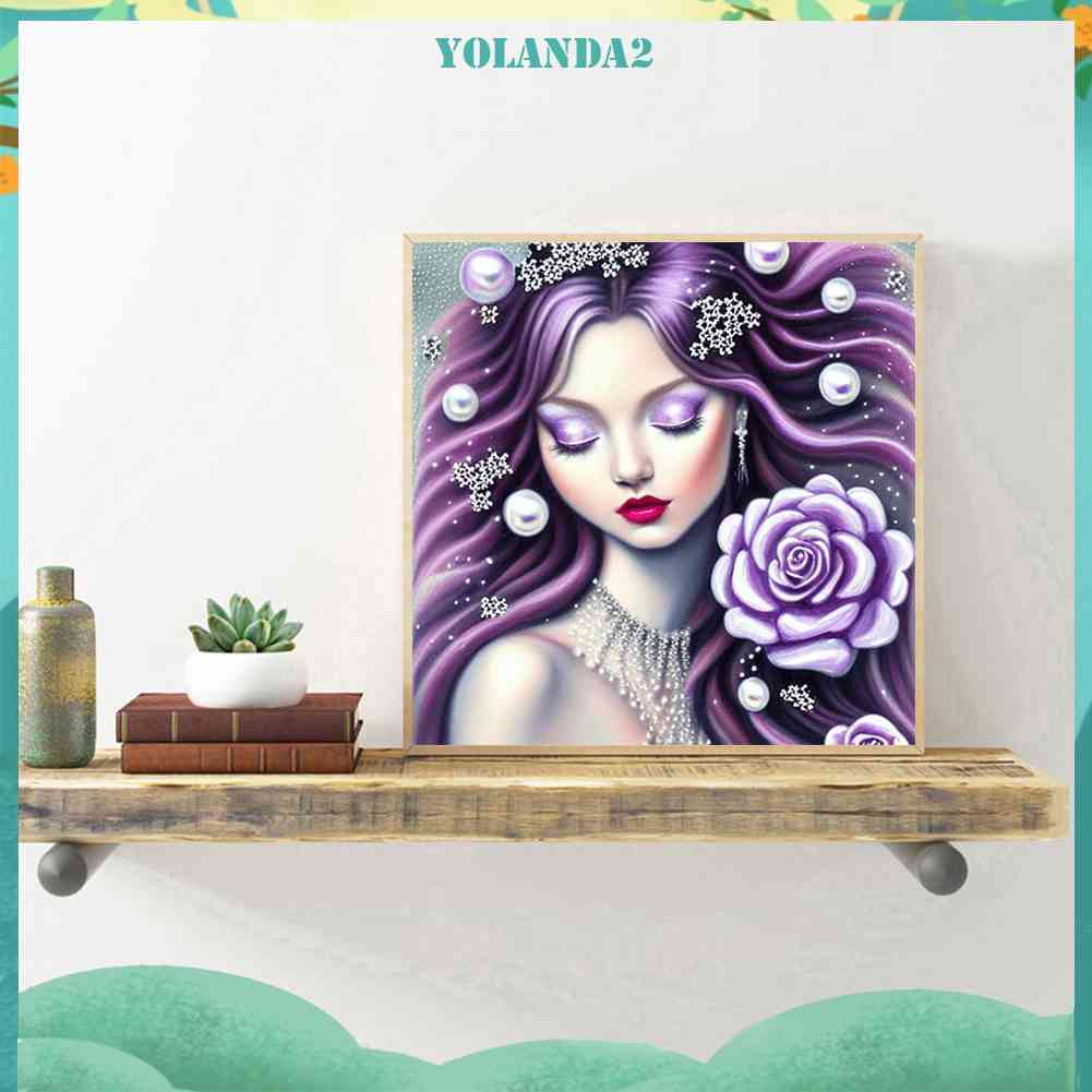 Tranh Đính Đá Kim Cương Toàn Bộ 5D DIY Hình Vẽ Cô Gái Trang Trí Nhà Cửa