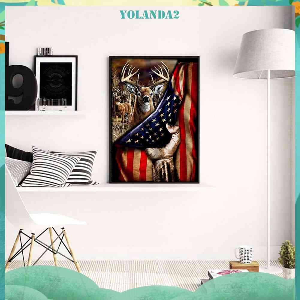 Bộ Tranh Đính Đá Họa Tiết Quốc Kỳ Độc Đáo Diy Dùng Trang Trí Nhà Cửa