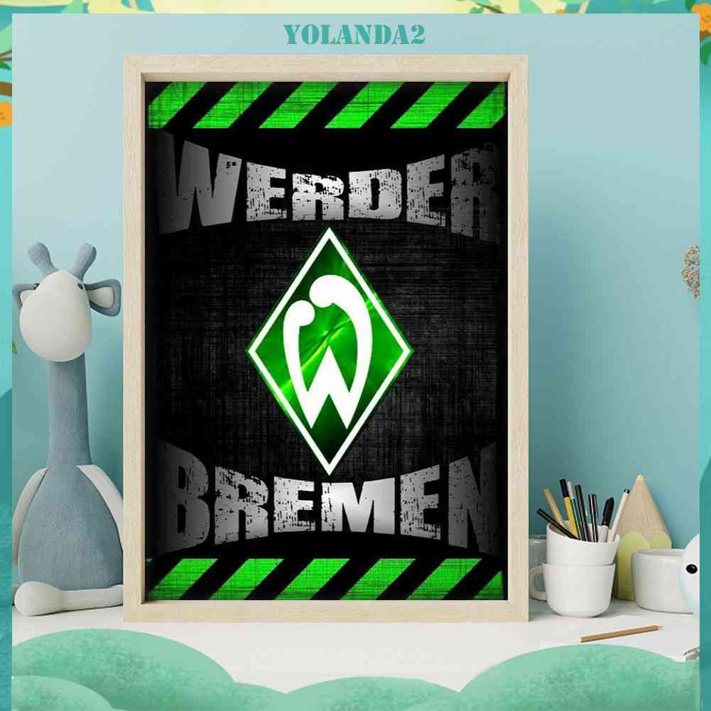 Tranh Đính Đá Kim Cương Toàn Diện Hình Logo Câu Lạc Bộ Bóng Đá Werder
