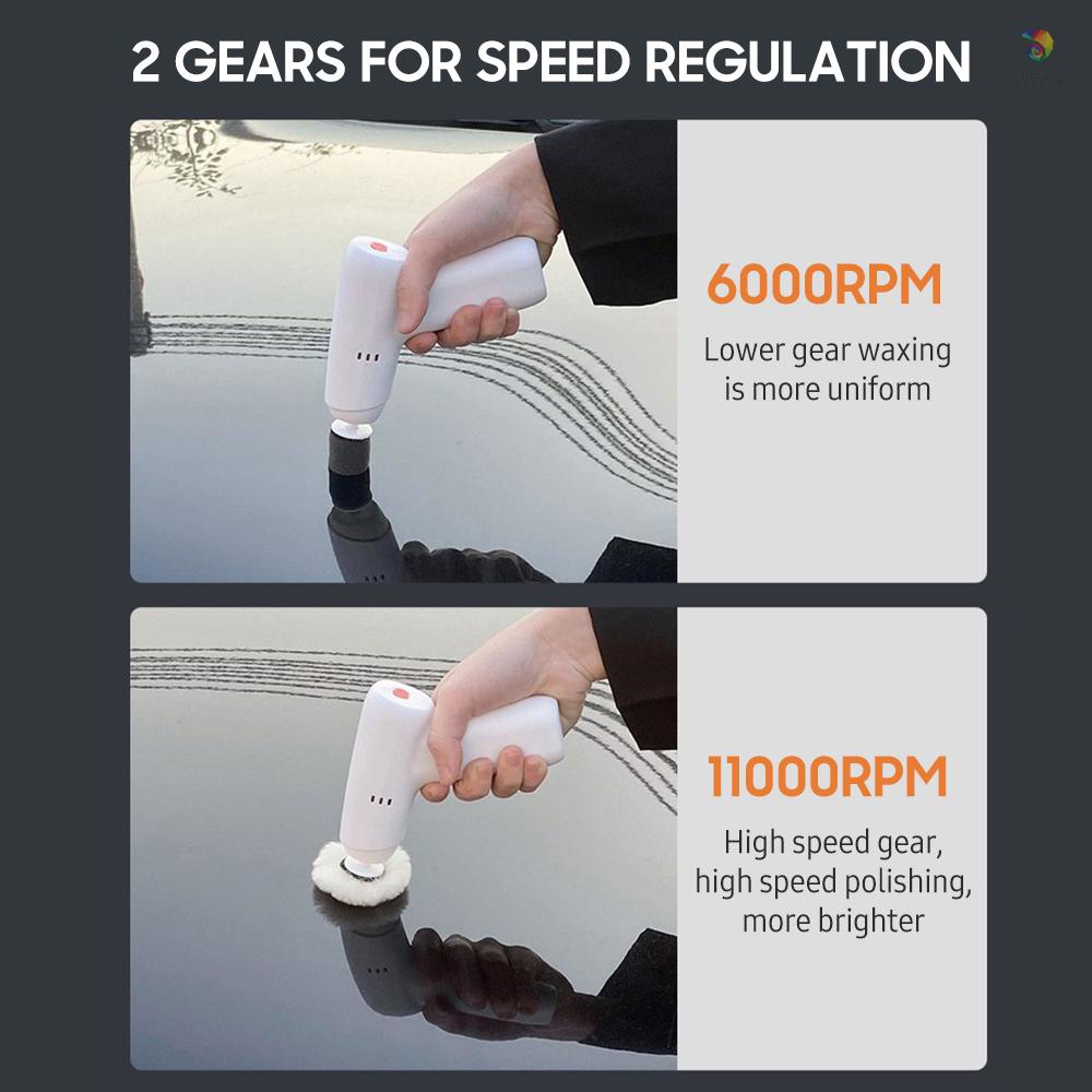 Bộ Máy Đánh Bóng Xe Hơi 2 Tốc Độ Mini Không Dây 4000mAh Lithium-Ion Có Thể Sạc Lại