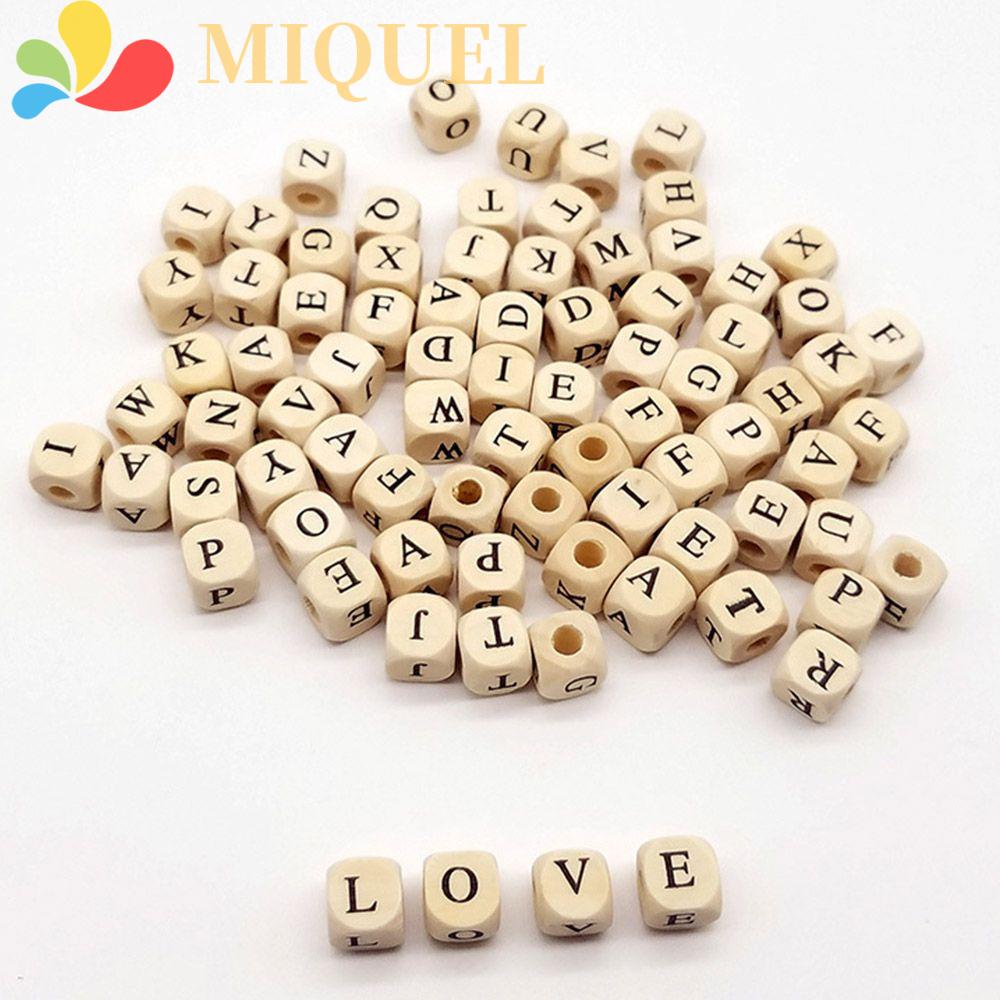 Hạt Cườm Vuông In Chữ Cái Làm Trang Sức Cho Bé