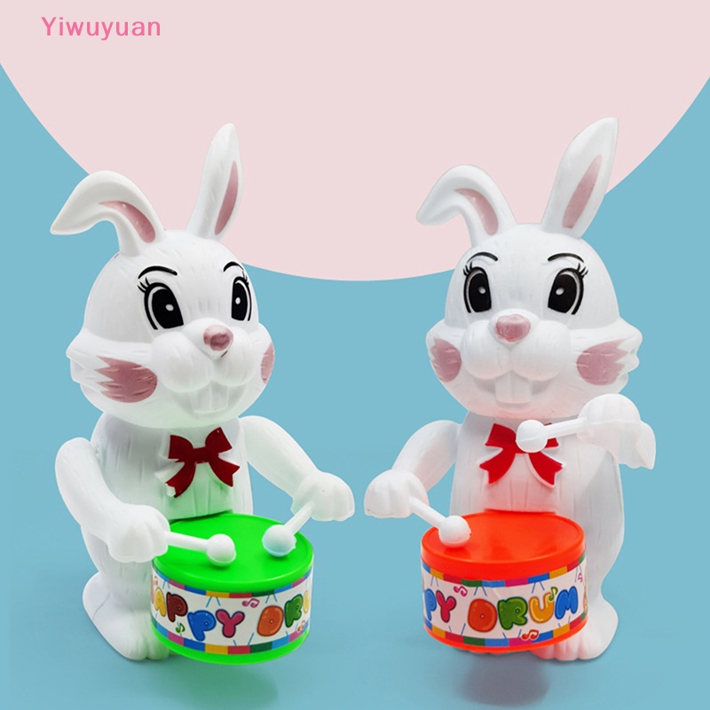 < Yiwuyuan > Đồ Chơi Thỏ Đánh Trống Lên Dây Cót Vui Nhộn Cho Bé