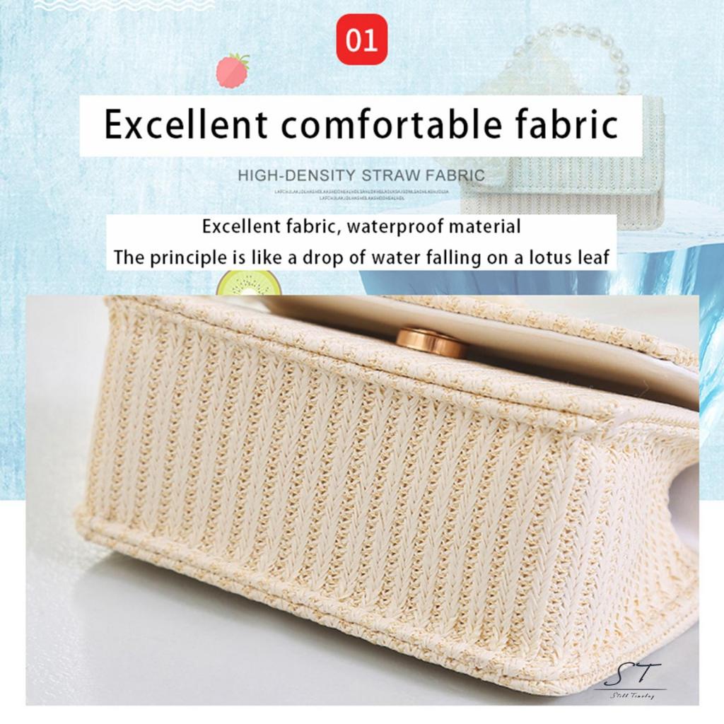 Túi Cói Đeo Chéo Đa Năng Đính Nơ CY03 Cho Nữ