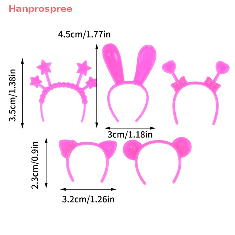 Set 5 Băng Đô Tai Thỏ / Mèo / Gấu 30cm Dành Cho Búp Bê Barbie