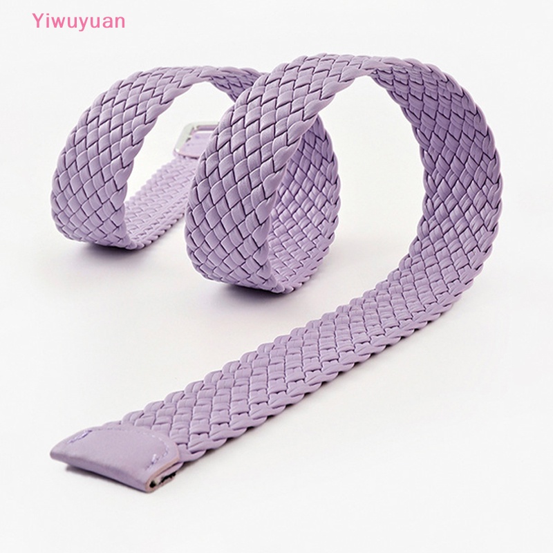 < Yiwuyuan > Thắt Lưng Dệt Khóa Vuông Màu Kẹo Đơn Giản Thời Trang Hàn Quốc Cho Nữ Trẻ Trung Mới