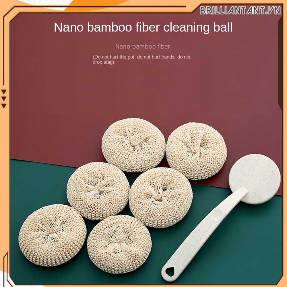 Hàng Có Sẵn Bóng Làm Sạch Bóng Dây Thép Nano Bàn Chải Rửa Chén Bát Gia Dụng Không Làm Tổn Thương Bàn Chải Nồi Có Tay Cầm Không Làm Rơi Bàn Chải Nồi Cán Dài Bằng Lụa Tạo Tác Bri