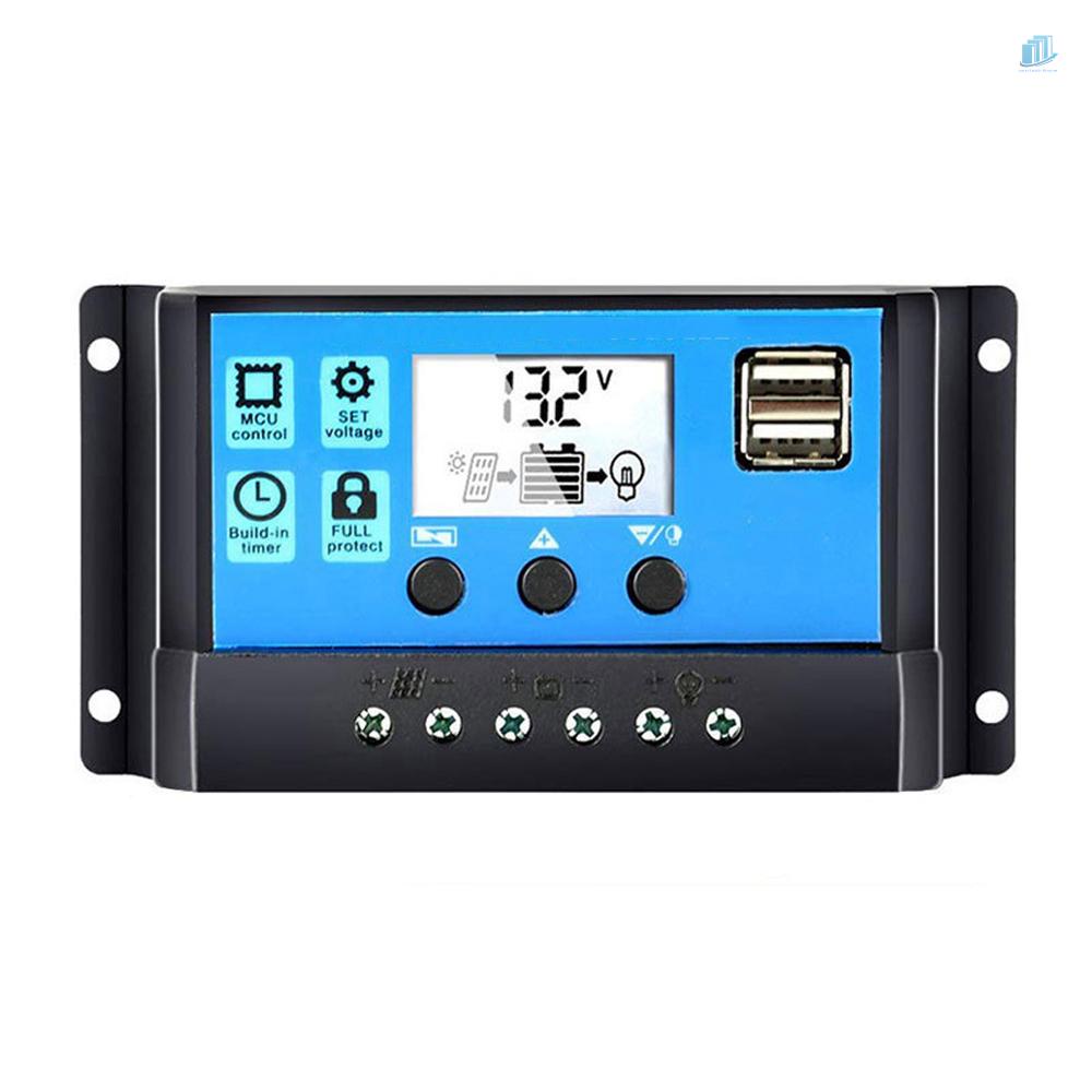 Bộ Điều Khiển Sạc Pin Năng Lượng Mặt Trời Thông Dụng 12V / 24V Với Hai Cổng USB Tự Động Lắp Ráp