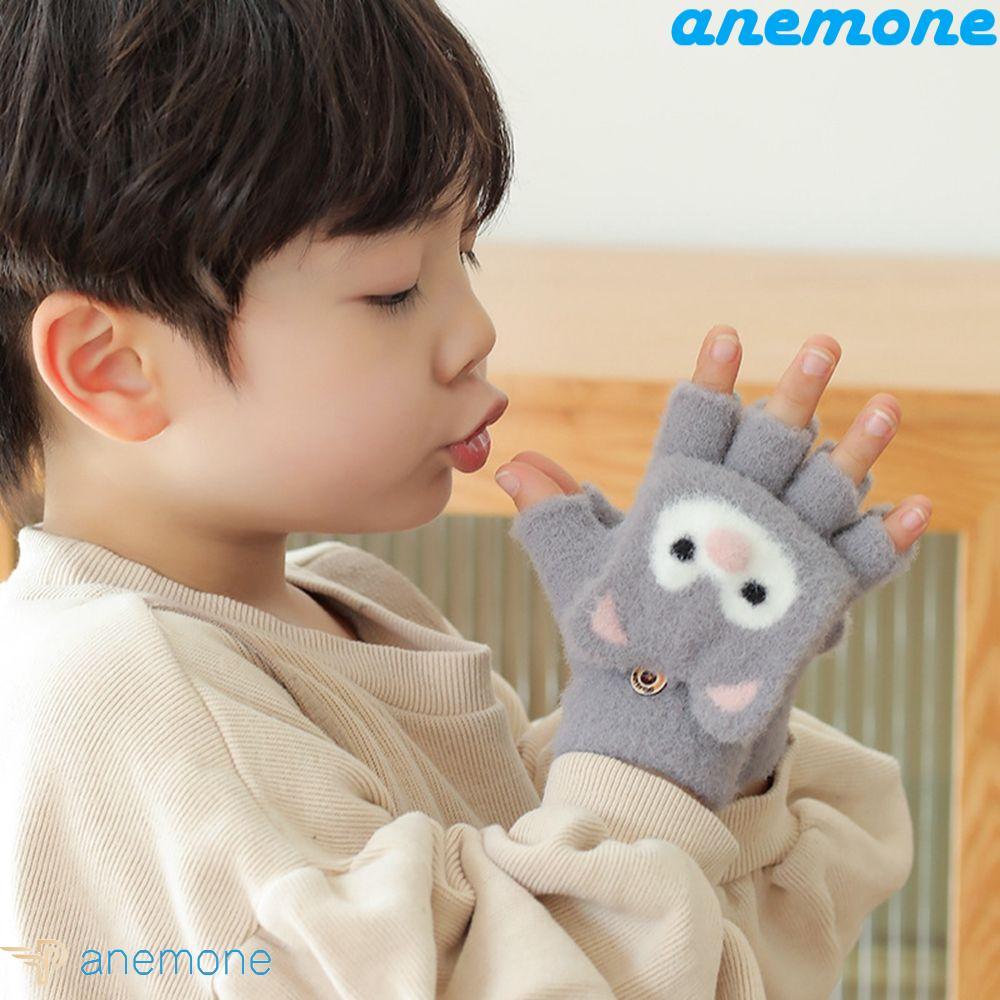 Găng Tay Hở Ngón Hình Tai Gấu / Mèo Dễ Thương Cho Bé 4-11 Tuổi