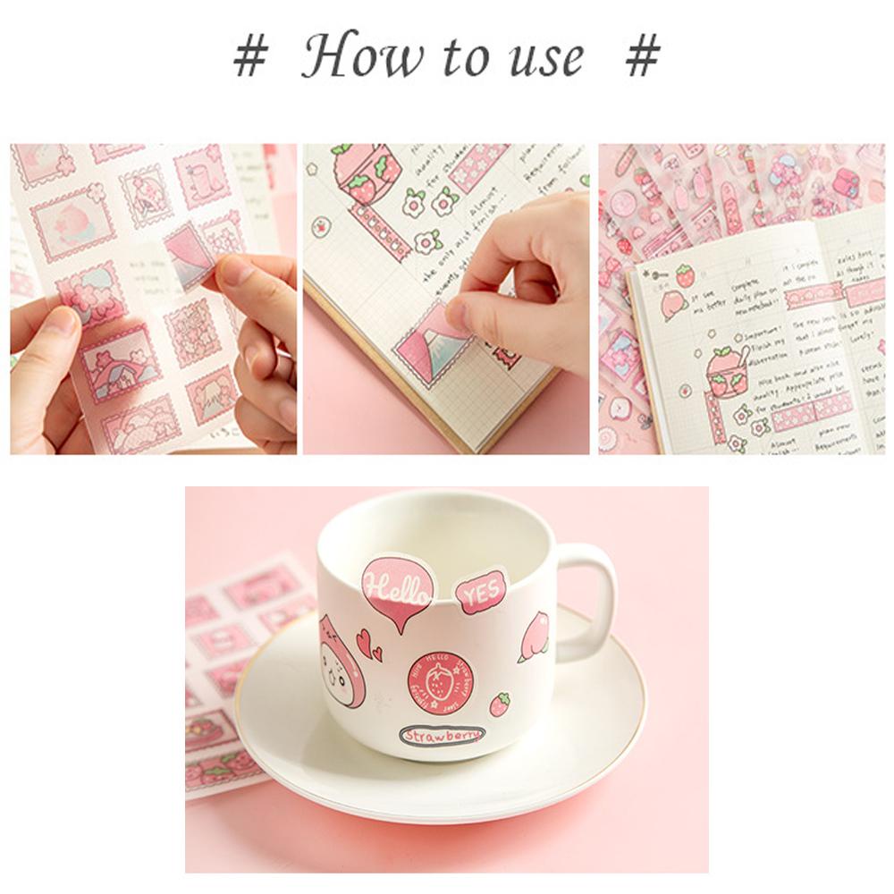 Set 4 tấm miếng dán họa tiết hoạt hình xinh xắn dùng để trang trí thủ công