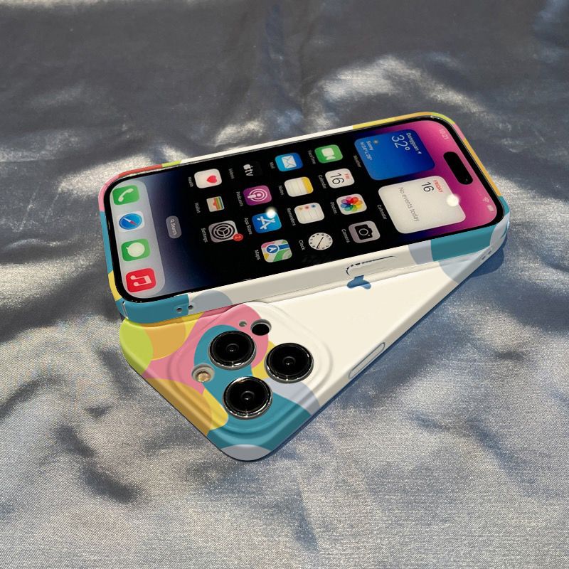 Ốp Điện Thoại Cứng Siêu Mỏng Hình Mặt Cười Đơn Giản Cho Iphone14Promax12Xr13 CU4N 11