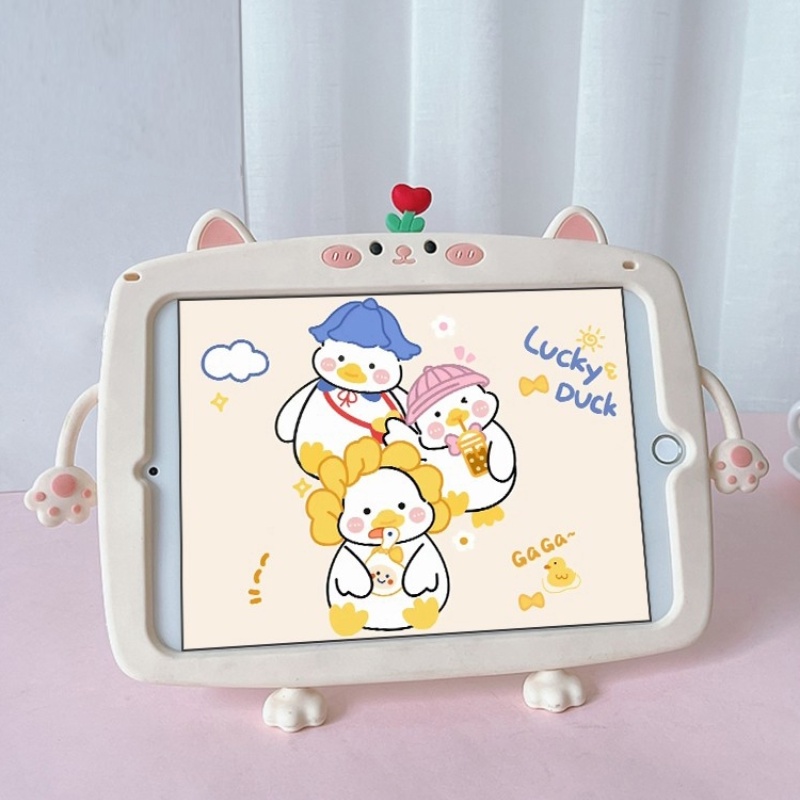 Bao Da Máy Tính Bảng In Hình Hoa & Mèo Thời Trang Cho IPad10.2 2022Ipad10th Mini6 Ipad Air1 Air2 Air4 / 5 10.9 Pro11 Ipad9th Ốp