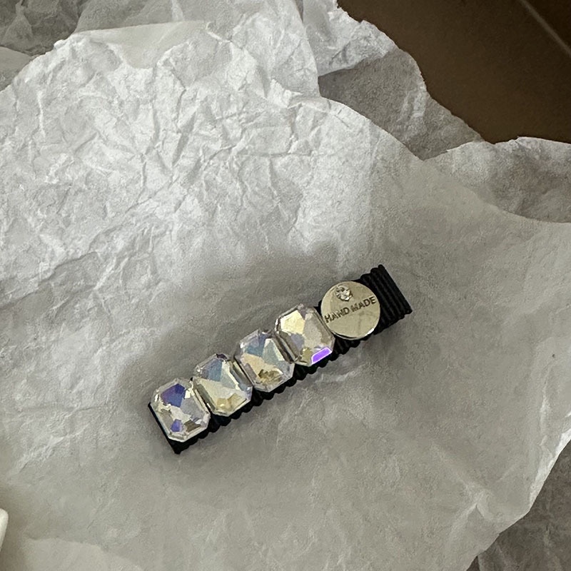 Kẹp Tóc Mỏ Vịt Đính Đá Ngọc Trai Trong Suốt Hình Chữ Nhật