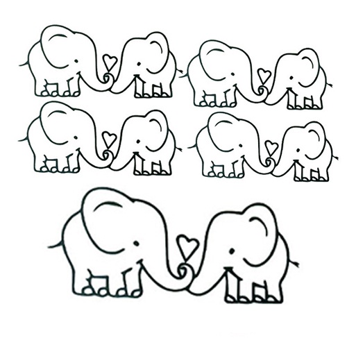 Set 5 Hình Xăm Dán Tạm Thời Chống Nước Hình Chú Voi Dễ Thương