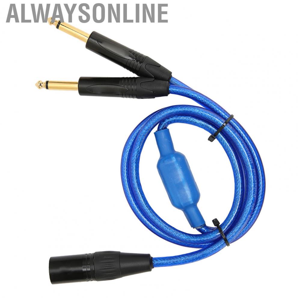 Alwaysonline XLR To Dual 6.35mm Cable  Male 1/4 Inch Plug and Play Professional for Microphone KTV Amplifiers