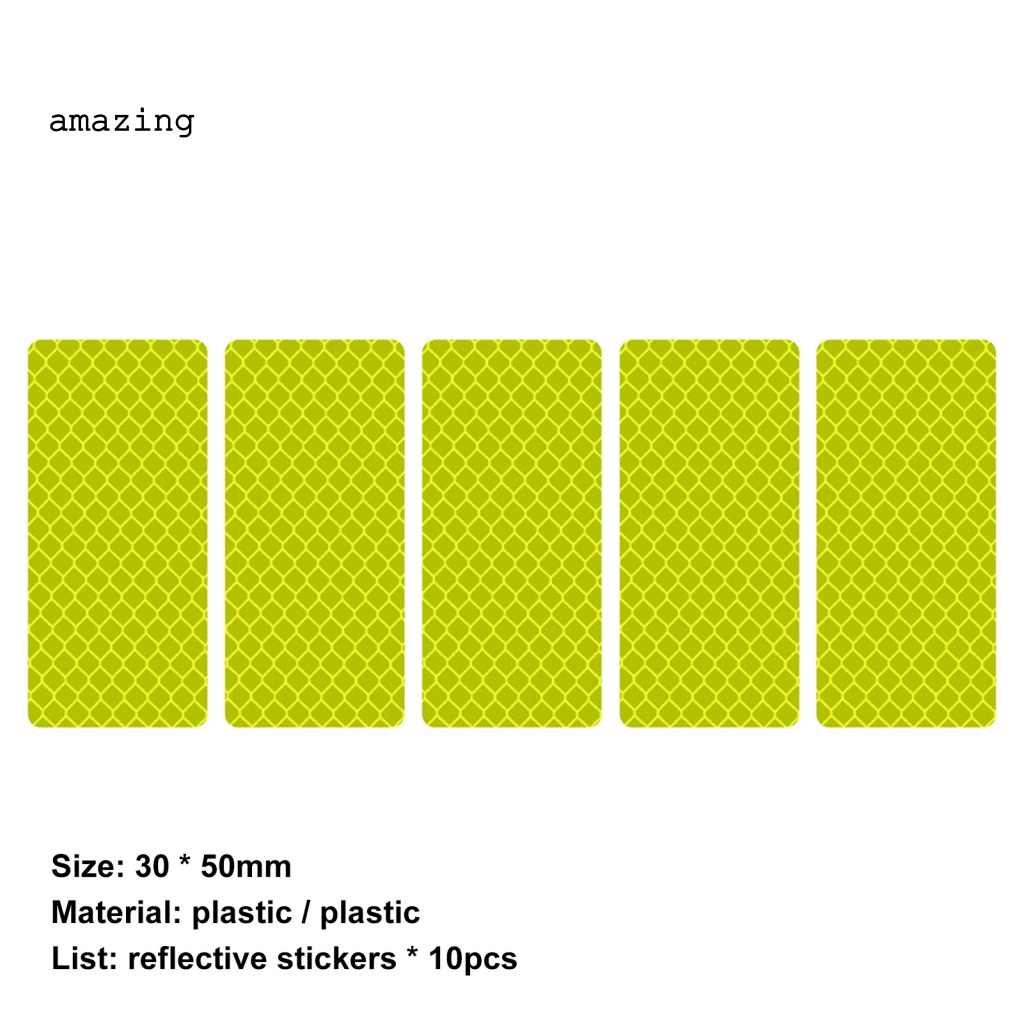 Bộ 10 Miếng Dán Phản Quang Cảnh Báo An Toàn Chống Trầy Xước Không Dễ Phai Màu Cho Xe Đạp Điện