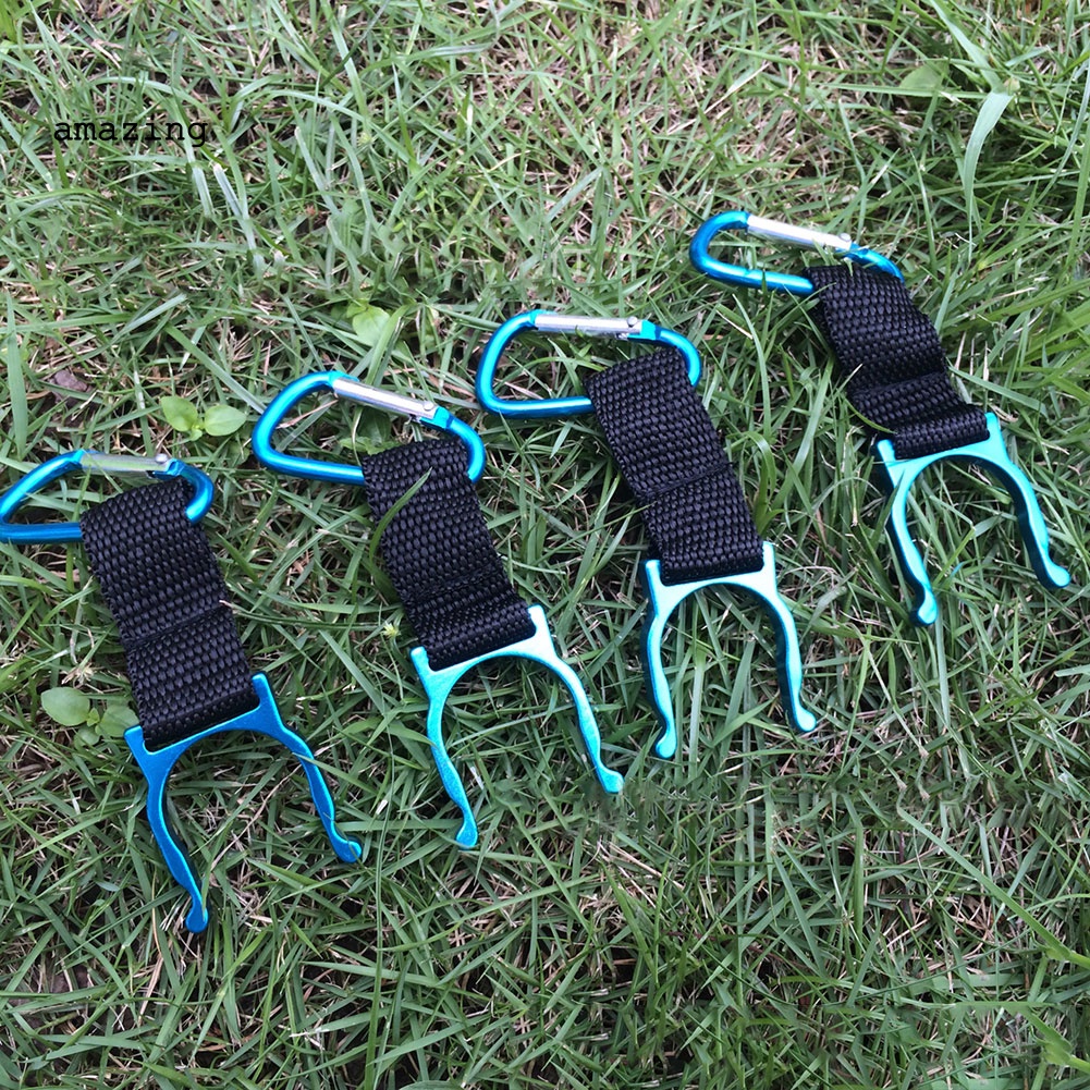 Set 6 Giá Đỡ Bình Nước Có Móc Kẹp Tiện Dụng Khi Đi Cắm Trại