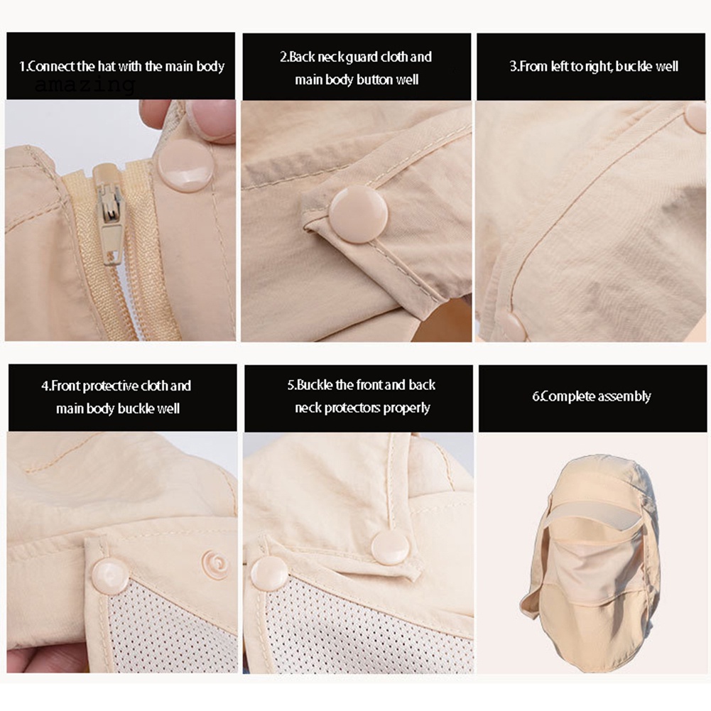 Mũ Trùm Đầu Che Phủ Cổ Và Mặt Chống Tia UV Dùng Khi Đi Xe Đạp / Câu Cá Ngoài Trời