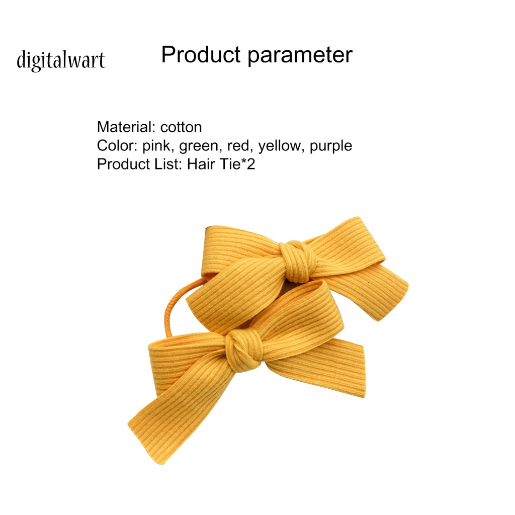 Kỹ Thuật Số| Set 2 Dây Cột Tóc Co Giãn Đính Nơ Dệt Kim Cho Nữ