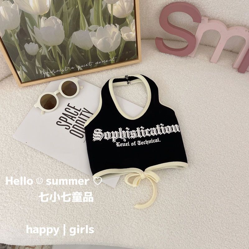 Áo Hai Dây Mùa Hè 2023 In Họa Tiết Phong Cách Hàn Quốc Cho Bé Gái