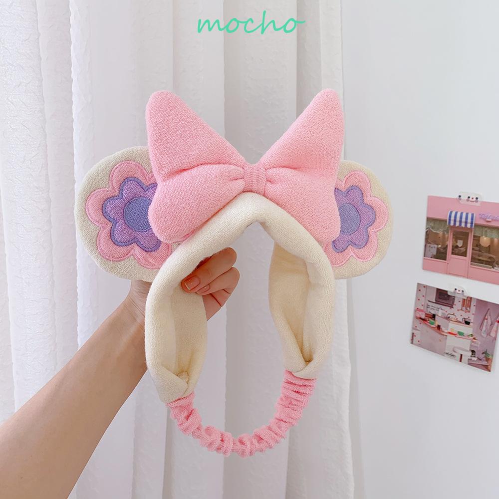 Băng Đô Cài Tóc Vải Bông Thắt Nơ Xinh Xắn Cho Nữ Rửa Mặt