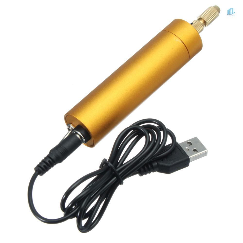 Máy Khoan Điện Tử Mini 5V DC Bằng Nhôm Kèm 10 Mũi Xoắn DIY