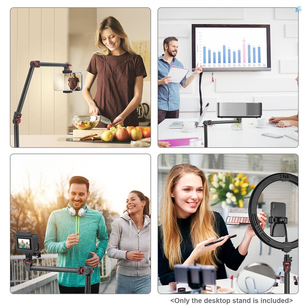 Giá Đỡ Máy Tính Bảng 3 Phần Mở Rộng Linh Hoạt Bằng Hợp Kim Nhôm PULUZ PU3103B