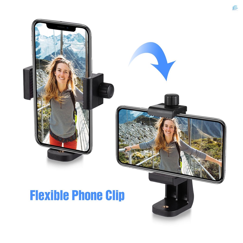 Gậy Ba Chân 2 Trong 1 Andoer TTT-003 Xoay 3 Chiều Bằng Hợp Kim Nhôm Đường Kính 163cm Max. Túi Đựng Điện Thoại Thông Minh 5kg Chiều Cao 5kg Kèm Kẹp Tiện Dụng