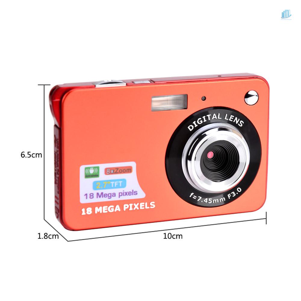 Camera Kỹ Thuật Số Mini 18MP 2.7 Inch Màn Hình LCD 8x Zoom Kèm Pin Chất Lượng Cao