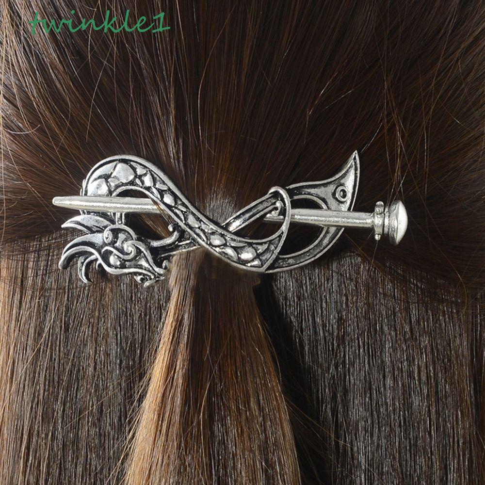 Trâm Cài Tóc Bằng Kim Loại Đính Nơ Phong Cách Viking Cho Nam