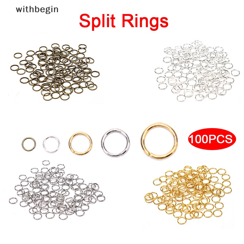 Set 100 Vòng Nối Mở Trang Sức Kích Thước 4 / 5 / 6 / 7 / 8MM Phụ Kiện Trang Trí Xinh Xắn Dành Cho Xe Hơi