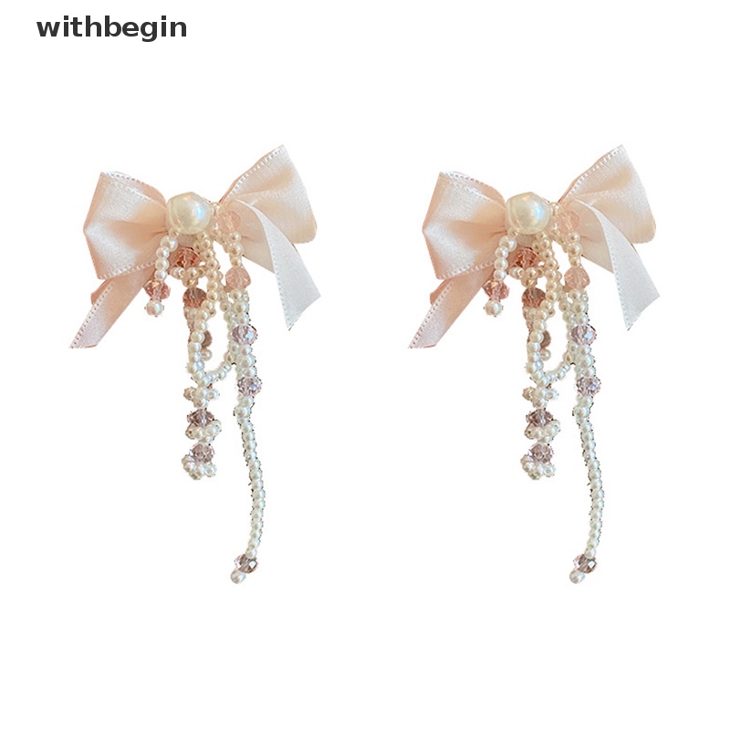 Bông Tai Mạ Bạc 925 Dáng Dài Đính Pha Lê / Ngọc Trai Thời Trang Sang Trọng