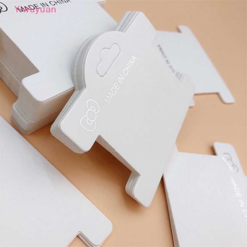Bộ 50 Thẻ Giấy Trưng Bày Kẹp Tóc Trang Sức Màu Trắng Mới