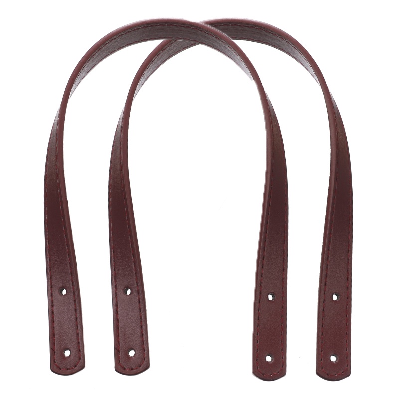 1 Cặp Dây Đeo Túi Xách Bằng Da PU Màu Trơn Đính Đinh Tán Thời Trang