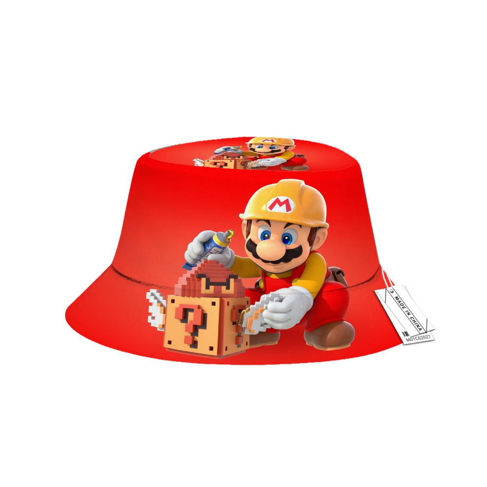 Mũ Ngư Dân Che Nắng Mùa Hè Thoáng Khí In Họa Tiết Hoạt Hình Mario Đa Năng