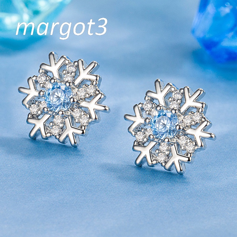 Bông Tai Hình Hoa Tuyết Đính Đá Zircon Lấp Lánh Sang Trọng Cho Nữ