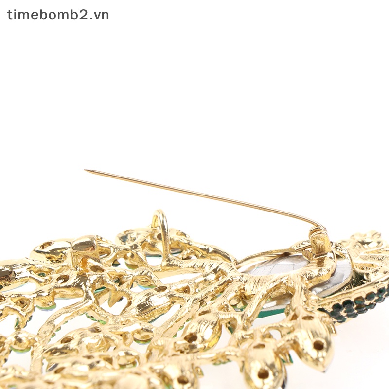 Ghim Cài Áo Hình Chim Công Đính Đá Thời Trang Cho Nữ