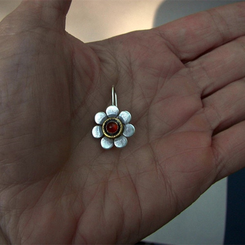 Khuyên Tai Hoa Nhiều Màu Phong Cách Retro