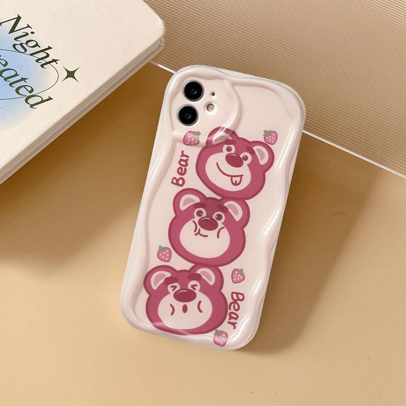 Ốp lưng Gấu dâu tây Vivo Y16 Y02 Y22 Y21 Y20 Y35 Y15A Y21T Y33T Y20 Y20i Y20S Y17 Y15 Y12 Y19 Y50 Y75 S1 V25 V20 Ốp Điện Thoại Case