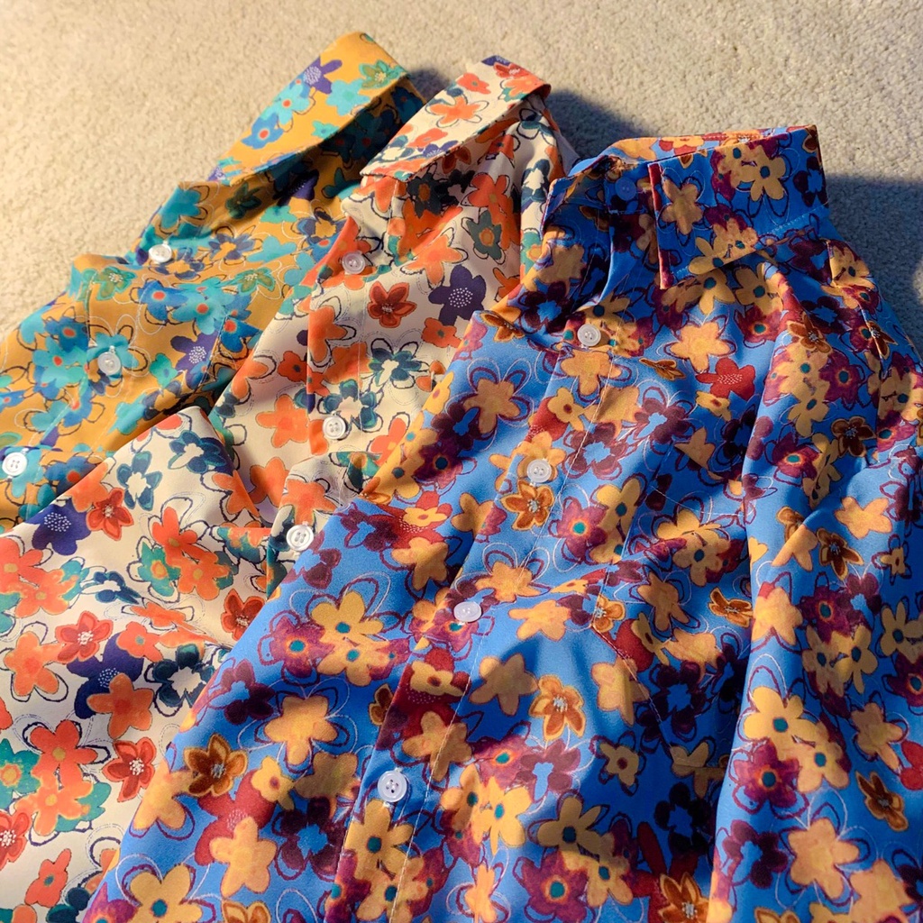 NRVP Áo Sơ Mi Nữ Ngắn Tay In Họa Tiết Độc Đáo Phong Cách Hàn Quốc Mới