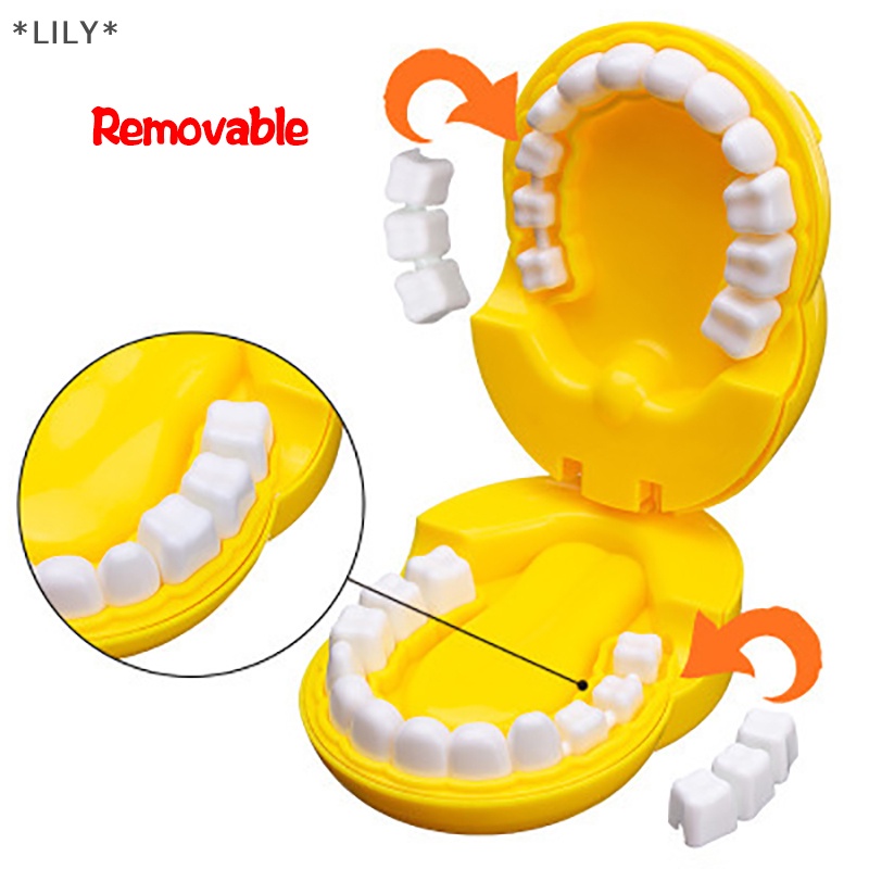 LILY 4pcs trẻ em giả vờ chơi đồ chơi nha sĩ kiểm tra răng mô hình thiết lập giáo dục learing đồ chơi uuu