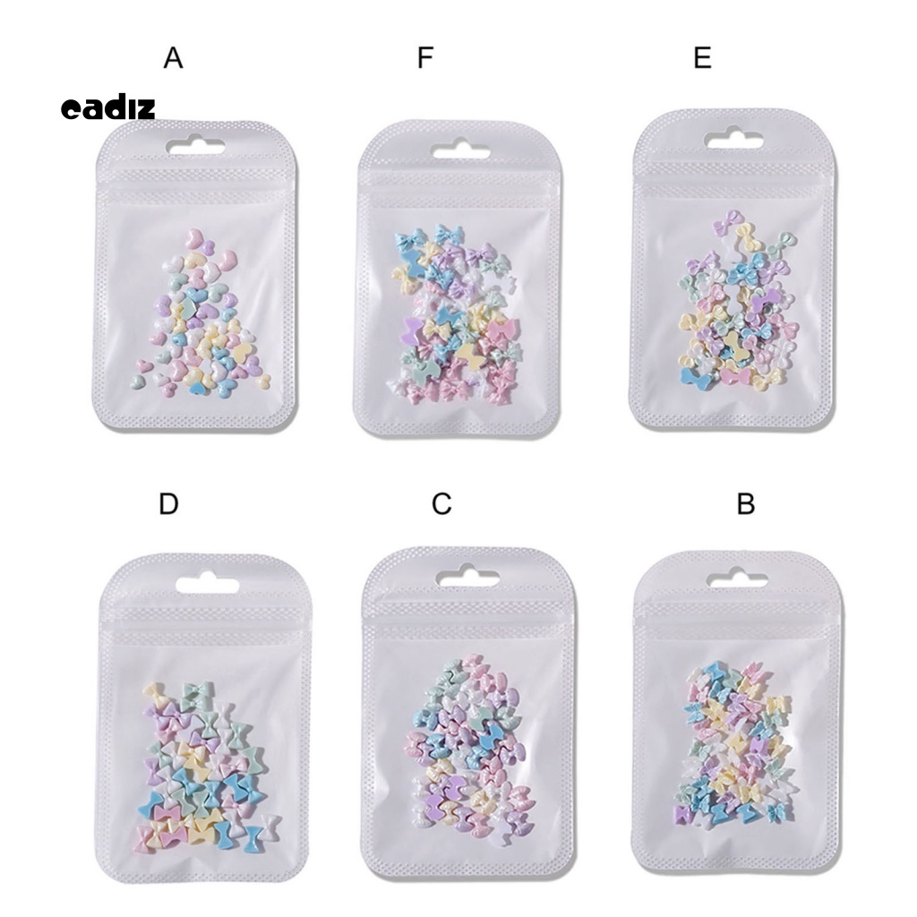 1 Túi Phụ Kiện Trang Trí Móng Tay Hình Nơ Trái Tim Xinh Xắn