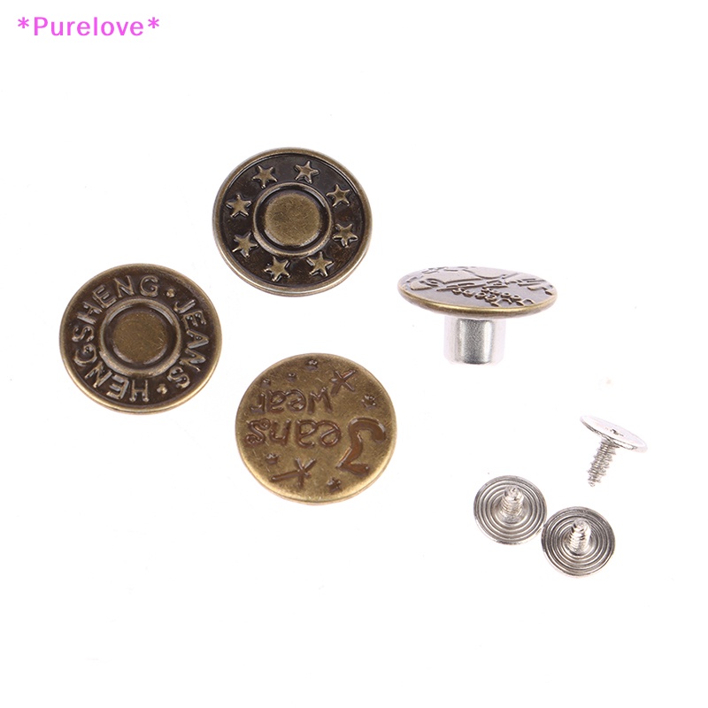 1 Bộ Nút Kim Loại 17mm Thay Đổi Quần Jean Tiện Dụng Mới