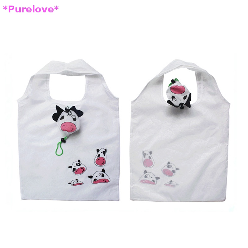 Túi Mua Sắm Gấp Gọn Thân Thiện Với Môi Trường Họa Tiết Hoạt Hình Dễ Thương